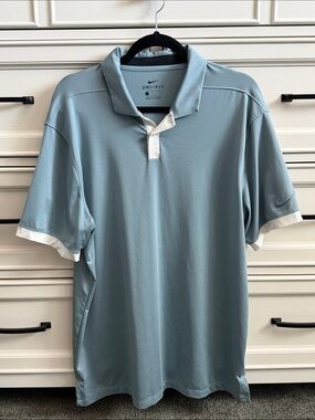 Nike Golf Light Blue Polo with White Trim